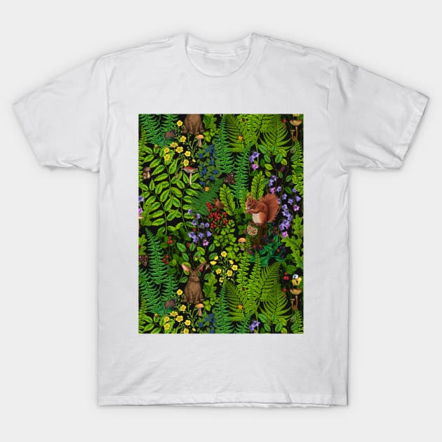 Forest life- squirrel, bird and rabbit T-Shirt by katerinamk